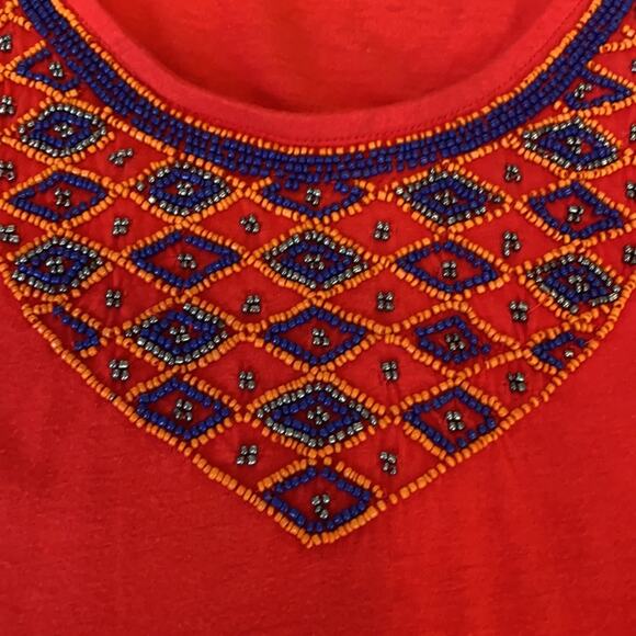 NWT Old Navy Red Beaded Neck Tank Top - Picture 4 of 10